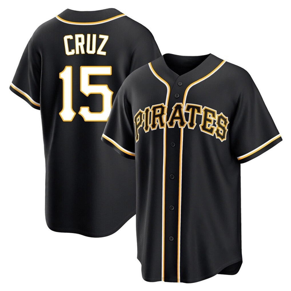 MATTH P.Pirates #15 Oneil Cruz Player Black Fashion Out Home Game Stitched Jerseys