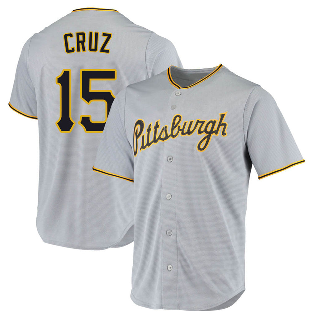 MATTH P.Pirates #15 Oneil Cruz Player Gray Road Home Game Stitched Jerseys