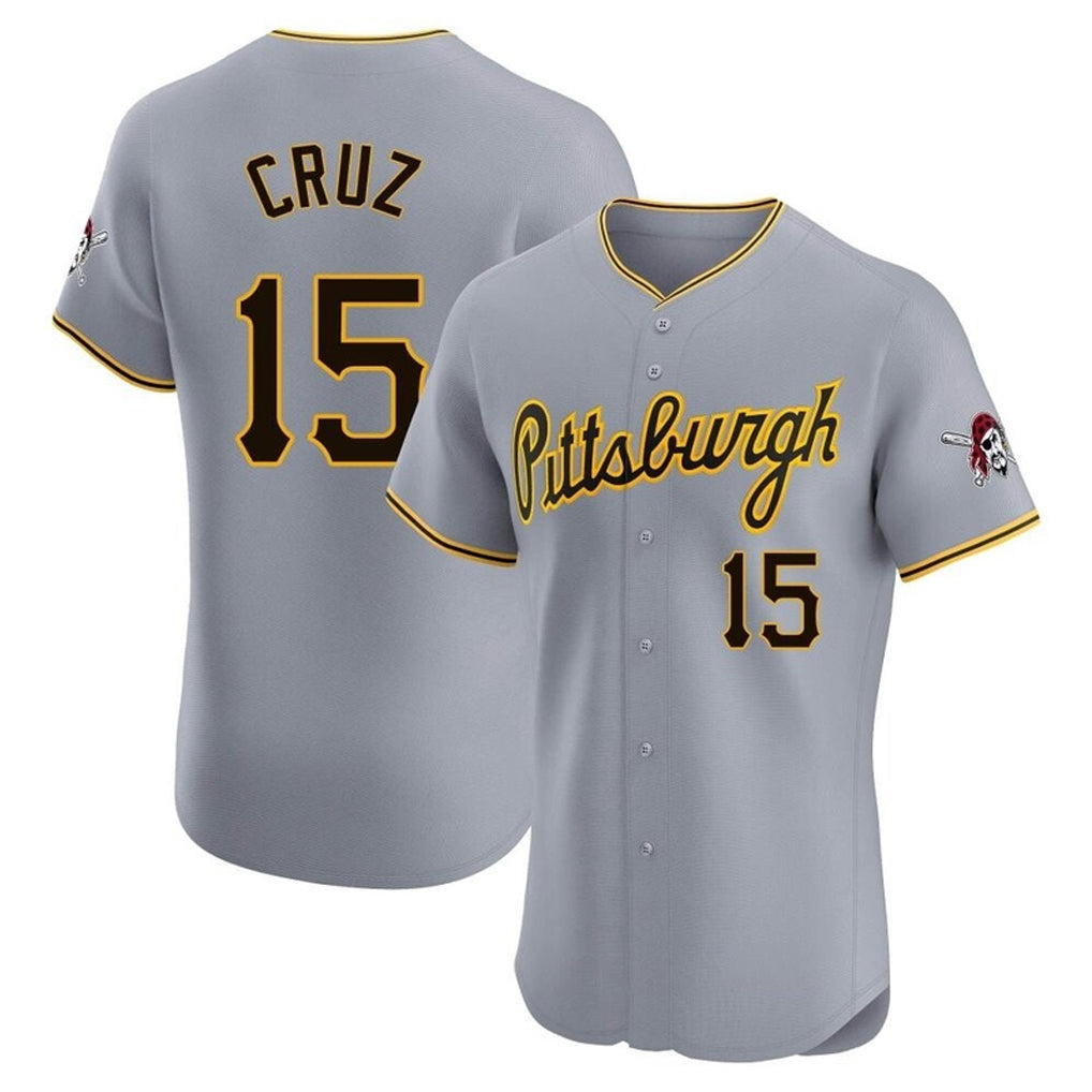 MATTH P.Pirates #15 Oneil Cruz Player Gray Road Home Limited Elite Stitched Jerseys