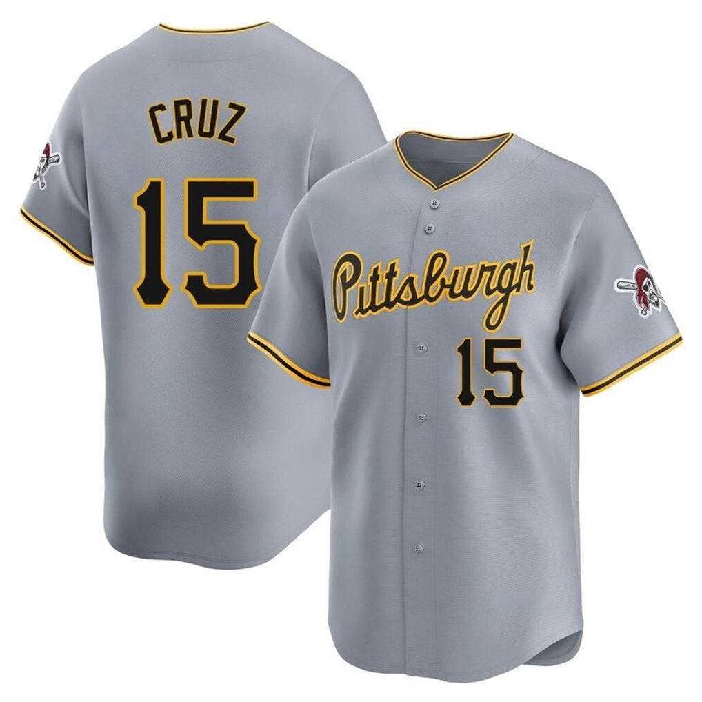 MATTH P.Pirates #15 Oneil Cruz Player Gray Road Home Limited Stitched Jerseys