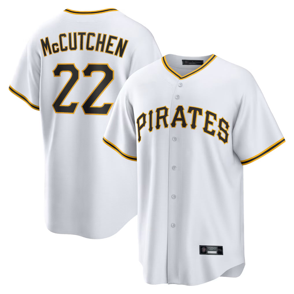 MATTH P.Pirates #22 Andrew McCutchen Player White Home Game Stitched Jerseys