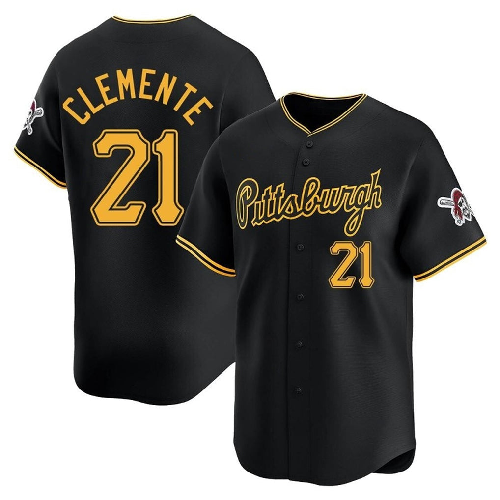 MATTH P.Pirates #21 Roberto Clemente Player Black Alt Home Limited Stitched Jerseys