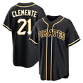 MATTH P.Pirates #21 Roberto Clemente Player Black Fashion Out Home Game Stitched Jerseys