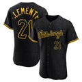 MATTH P.Pirates #21 Roberto Clemente Player Black Snake Skin City Home Limited Elite Stitched Jerseys