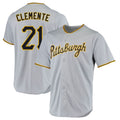 MATTH P.Pirates #21 Roberto Clemente Player Gray Road Home Game Stitched Jerseys