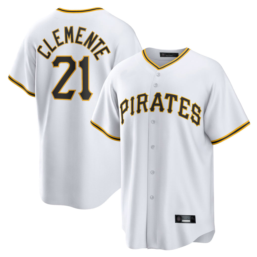 MATTH P.Pirates #21 Roberto Clemente Player White Home Game Stitched Jerseys