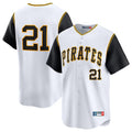 MATTH P.Pirates #21 Roberto Clemente Player White Throwback Cooperstown Limited Stitched Jerseys