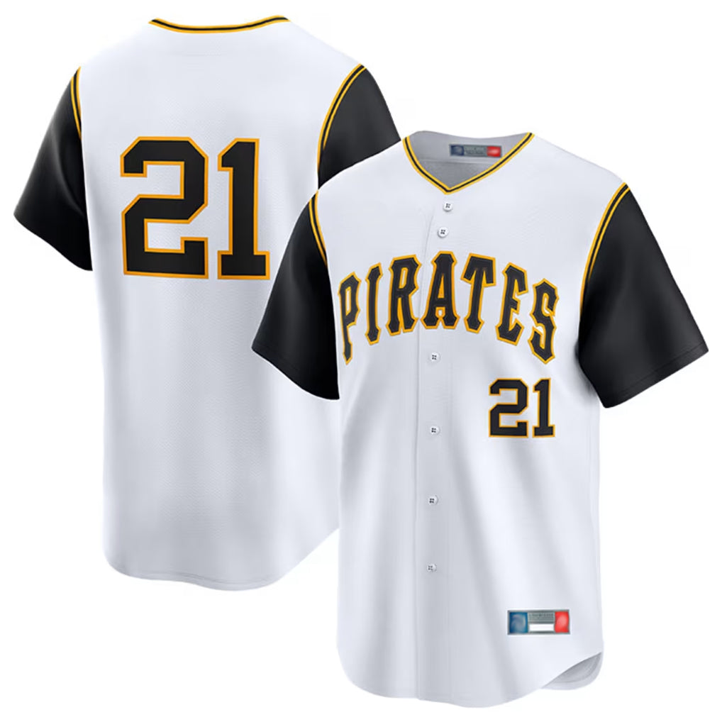 MATTH P.Pirates #21 Roberto Clemente Player White Throwback Cooperstown Limited Stitched Jerseys