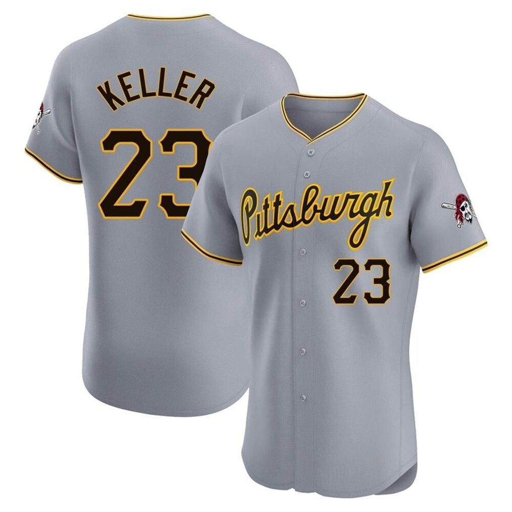 MATTH P.Pirates #23 Mitch Keller Player Gray Road Home Limited Elite Stitched Jerseys