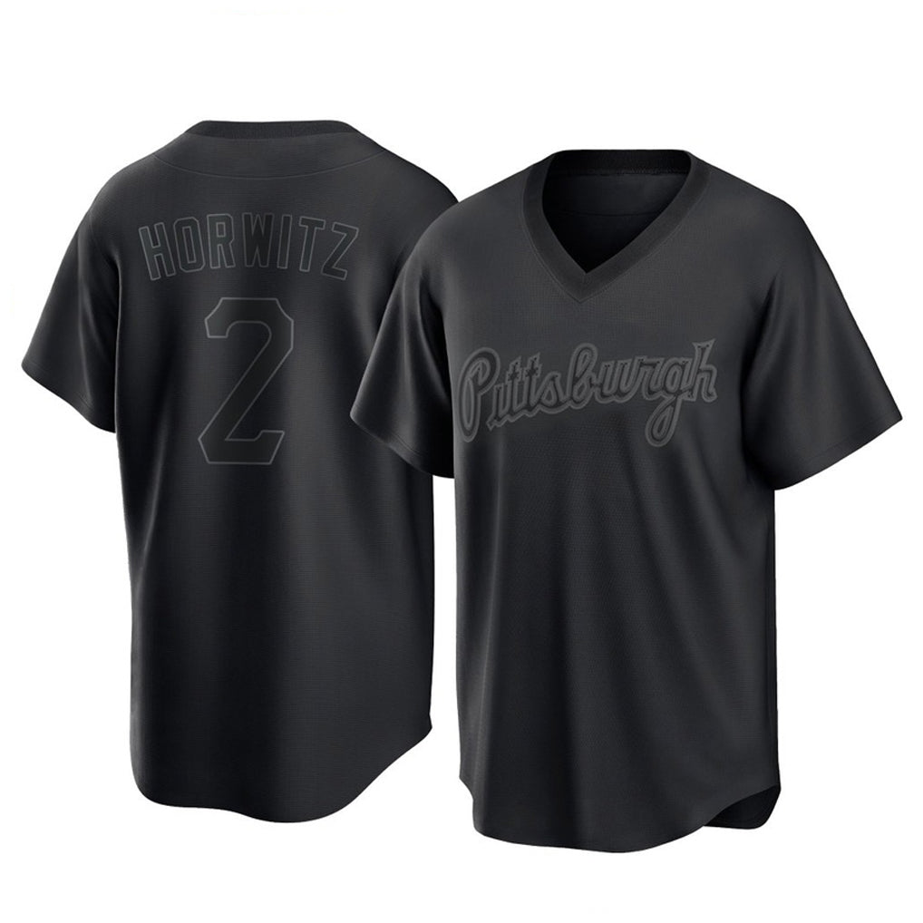 MATTH P.Pirates #2 Spencer Horwitz Player Black Fashion Home Game Stitched Jerseys