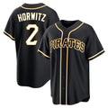 MATTH P.Pirates #2 Spencer Horwitz Player Black Fashion Out Home Game Stitched Jerseys