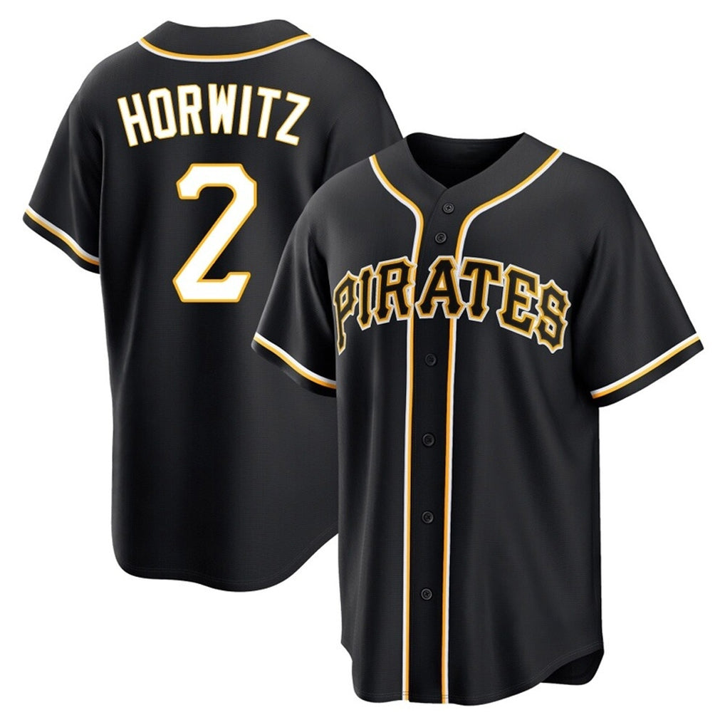 MATTH P.Pirates #2 Spencer Horwitz Player Black Fashion Out Home Game Stitched Jerseys
