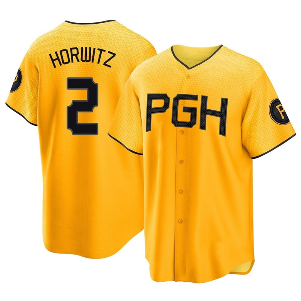 MATTH P.Pirates #2 Spencer Horwitz Player Gold City Connect Home Game Stitched Jerseys