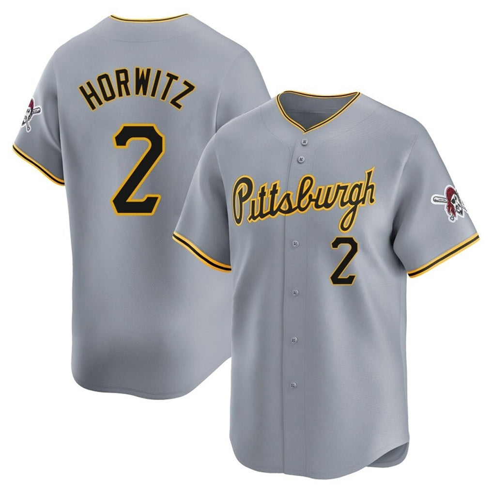 MATTH P.Pirates #2 Spencer Horwitz Player Gray Road Home Limited Stitched Jerseys