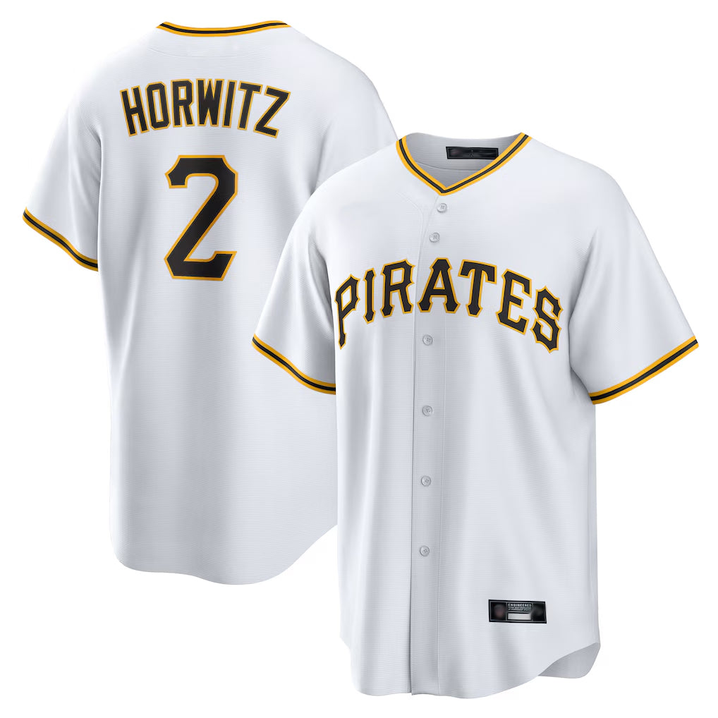 MATTH P.Pirates #2 Spencer Horwitz Player White Home Game Stitched Jerseys
