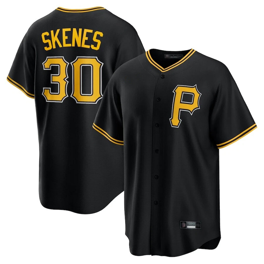 MATTH P.Pirates #30 Paul Skenes Player Black Alternate 2025 Home Game Stitched Jerseys