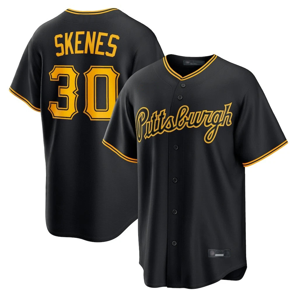 MATTH P.Pirates #30 Paul Skenes Player Black Home Game Stitched Jerseys
