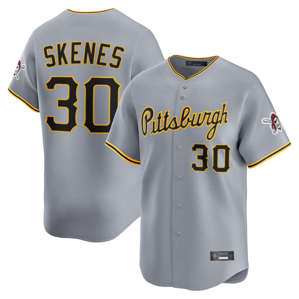 MATTH P.Pirates #30 Paul Skenes Player Gray Road Home Limited Stitched Jerseys
