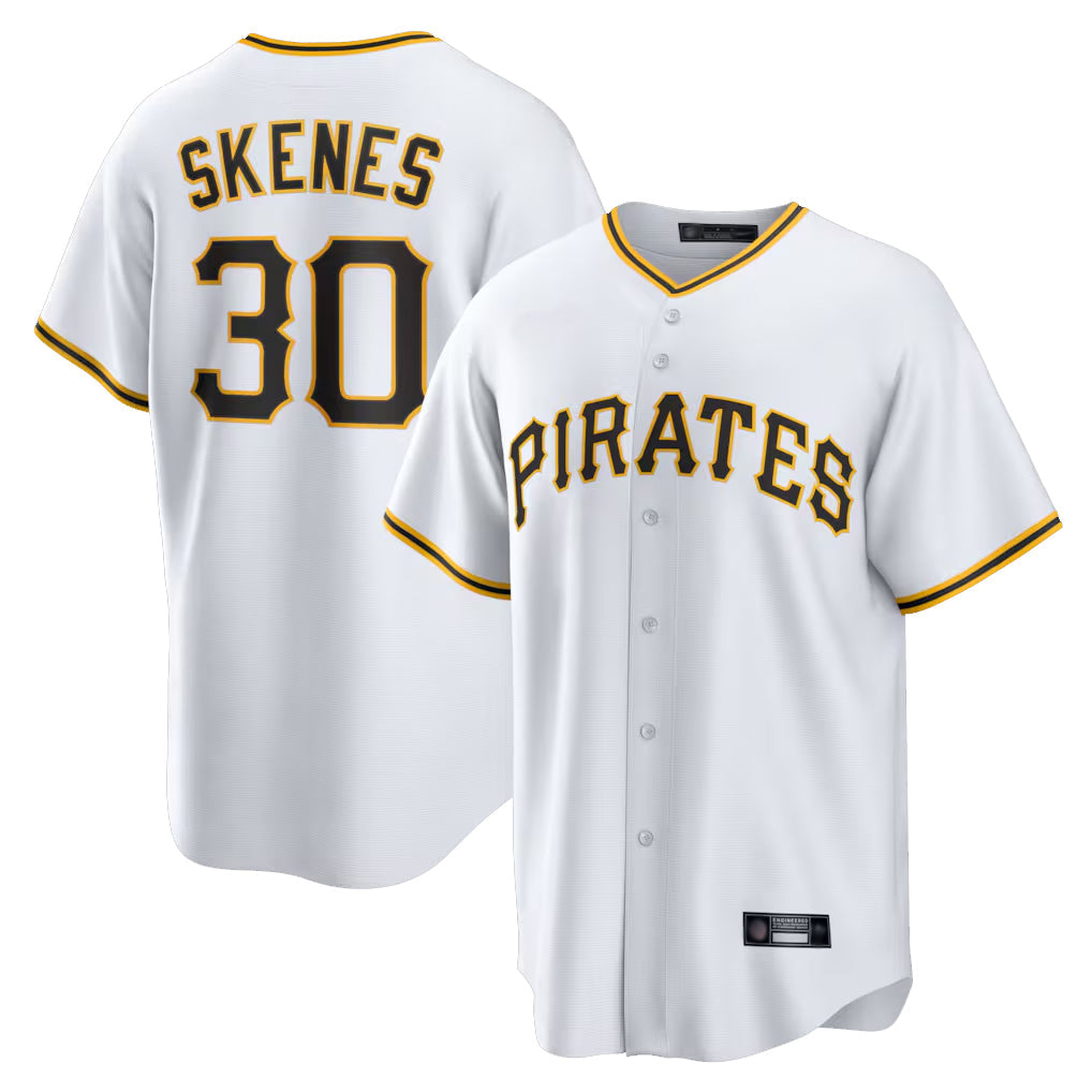 MATTH P.Pirates #30 Paul Skenes Player White Home Game Stitched Jerseys