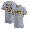 MATTH P.Pirates #32 Henry Davis Player Gray Road Home Limited Elite Stitched Jerseys