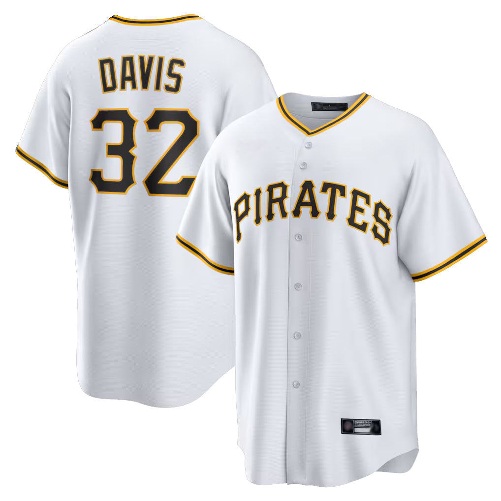 MATTH P.Pirates #32 Henry Davis Player White Home Game Stitched Jerseys