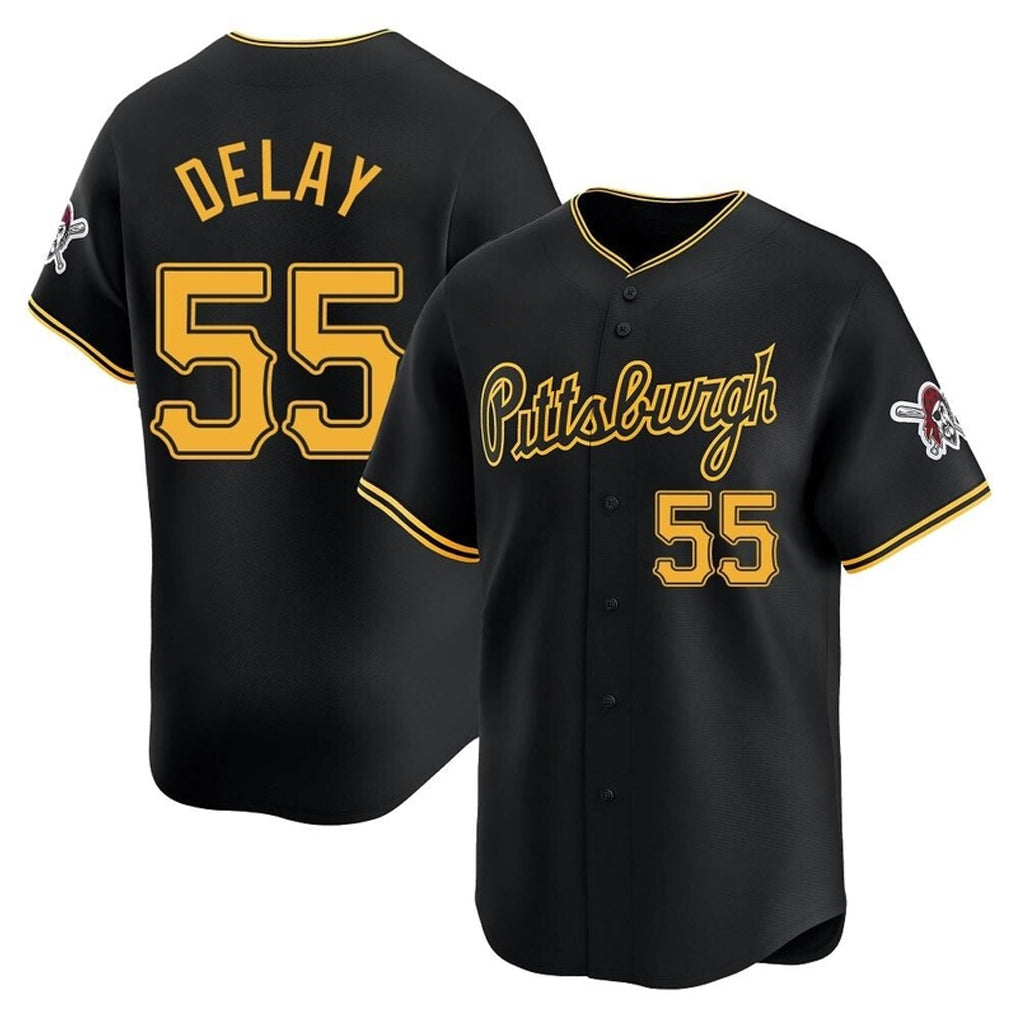 MATTH P.Pirates #55 Jason Delay Player Black Alt Home Limited Stitched Jerseys
