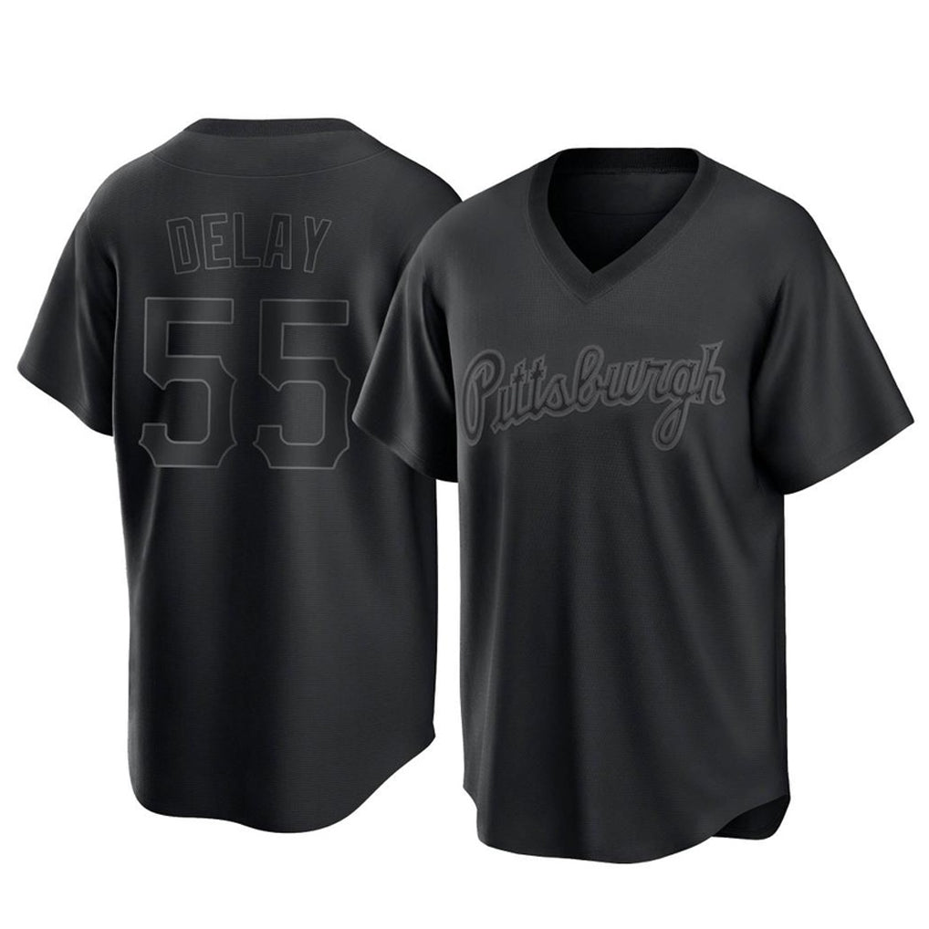 MATTH P.Pirates #55 Jason Delay Player Black Fashion Home Game Stitched Jerseys