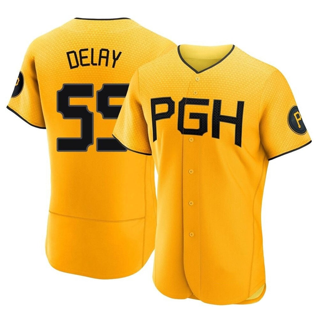 MATTH P.Pirates #55 Jason Delay Player Gold City Connect Home Limited Elite Stitched Jerseys