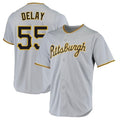 MATTH P.Pirates #55 Jason Delay Player Gray Road Home Game Stitched Jerseys