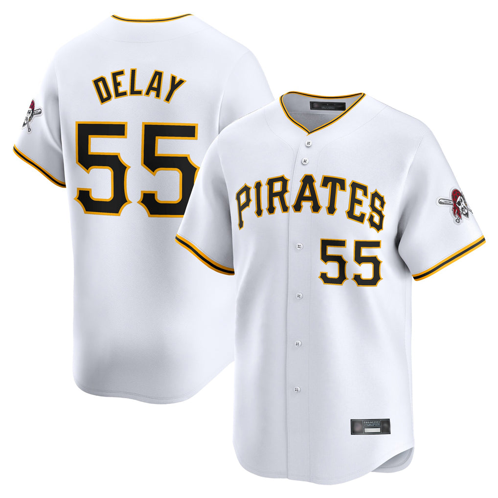 MATTH P.Pirates #55 Jason Delay Player White Home Limited Stitched Jerseys