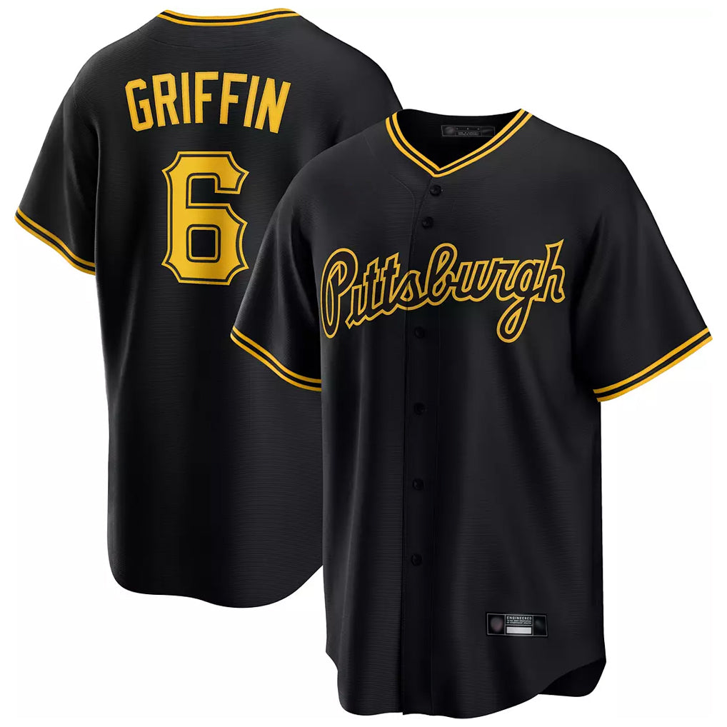 MATTH P.Pirates #6 Konnor Griffin Player Black Alt Home Game Stitched Jerseys