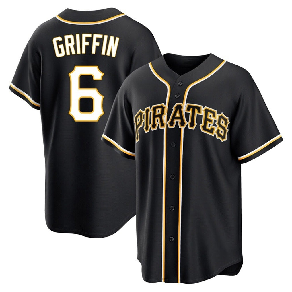 MATTH P.Pirates #6 Konnor Griffin Player Black Fashion Out Home Game Stitched Jerseys