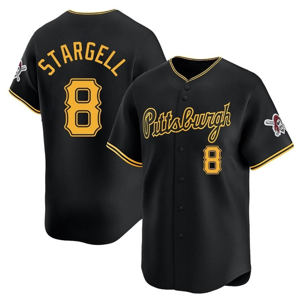 MATTH P.Pirates #8 Willie Stargell Player Black Alt Home Limited Stitched Jerseys