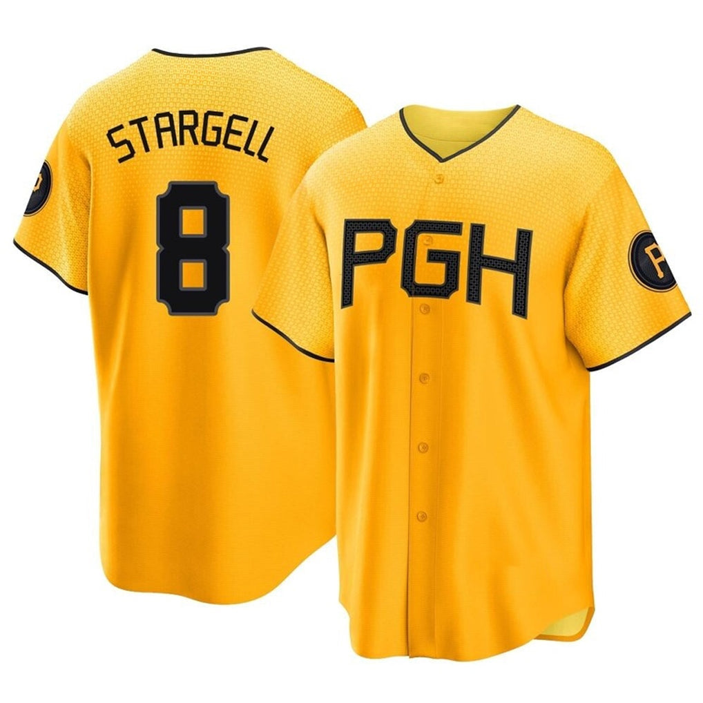 MATTH P.Pirates #8 Willie Stargell Player Gold City Connect Home Game Stitched Jerseys