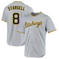 MATTH P.Pirates #8 Willie Stargell Player Gray Road Home Game Stitched Jerseys