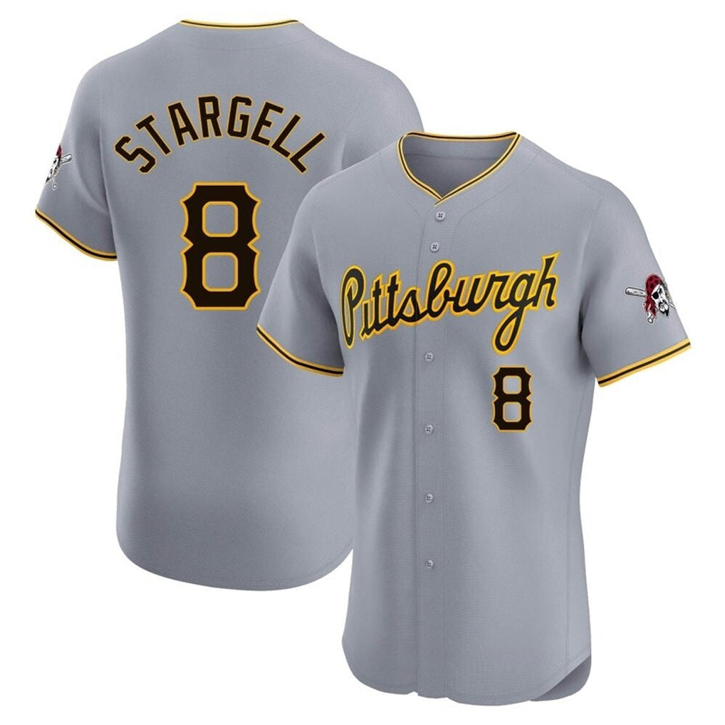 MATTH P.Pirates #8 Willie Stargell Player Gray Road Home Limited Elite Stitched Jerseys