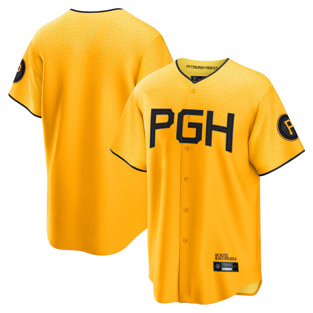 MATTH P.Pirates Blank Player Gold City Connect Home Game Stitched Jerseys