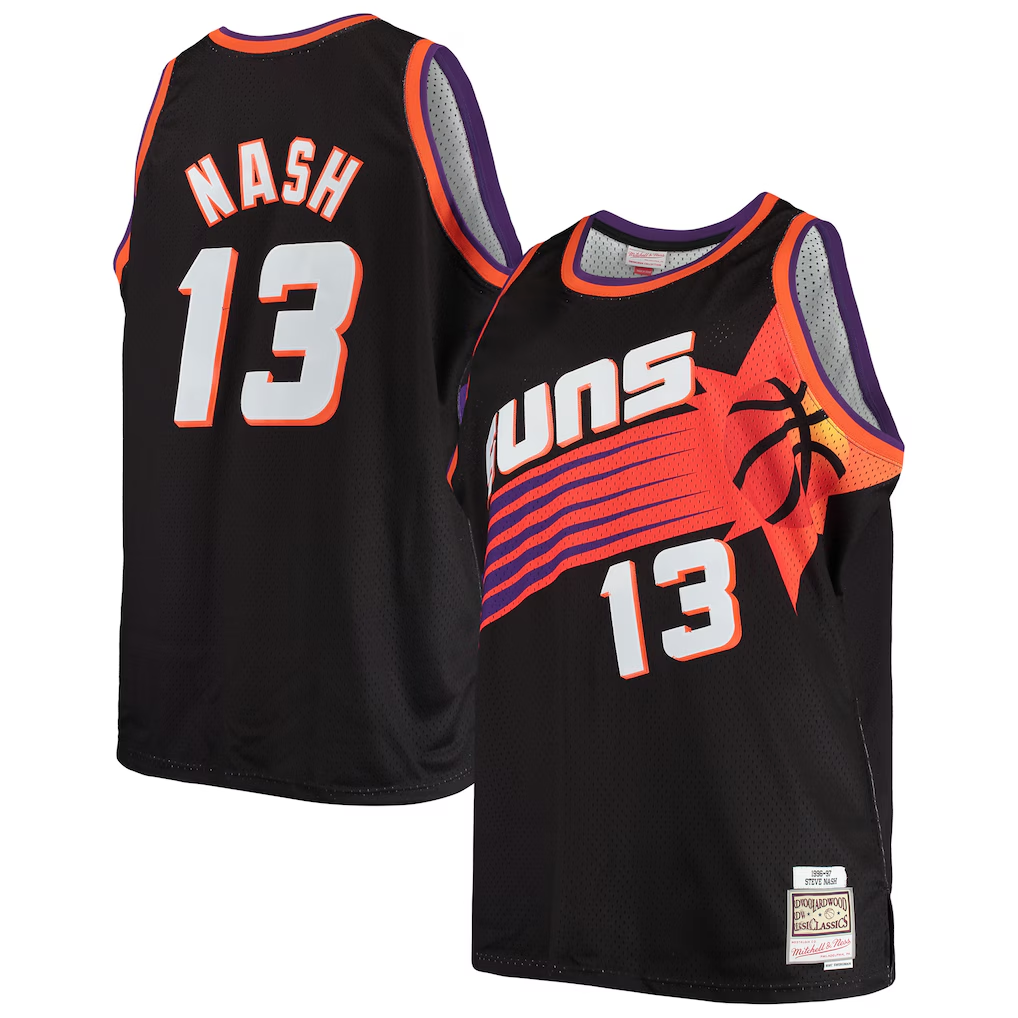 MATTH P.Sunss #13 Steve Nash Mitchell & Ness Black 1996-1997 Big & Tall Hardwood Classics Swingman Jerseys