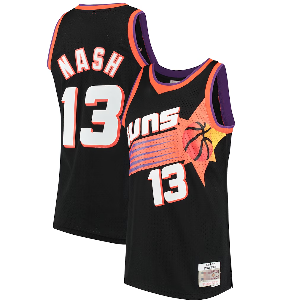 MATTH P.Sunss #13 Steve Nash Mitchell & Ness Black 1996-1997 Hardwood Classics Swingman Jerseys