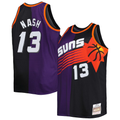 MATTH P.Sunss #13 Steve Nash Mitchell & Ness PurpleBlack Big & Tall Hardwood Classics 1996-1997 Split Swingman Jerseys