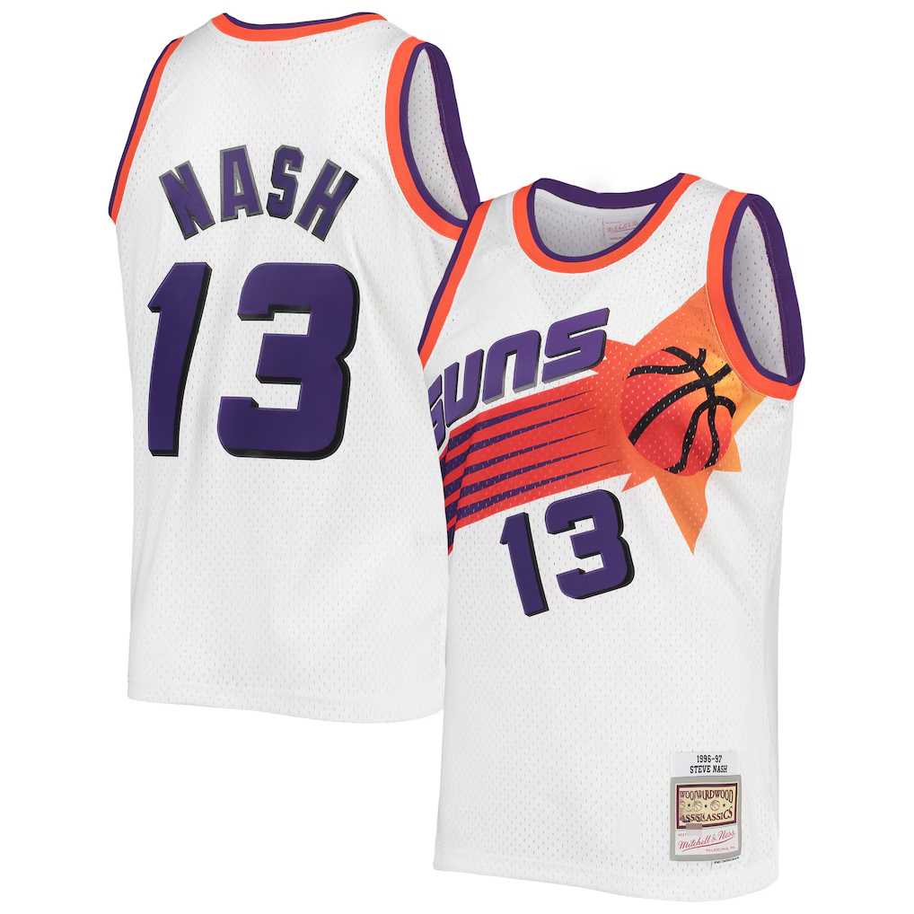 MATTH P.Sunss #13 Steve Nash Mitchell & Ness White 1996-1997 Hardwood Classics Swingman Jerseys