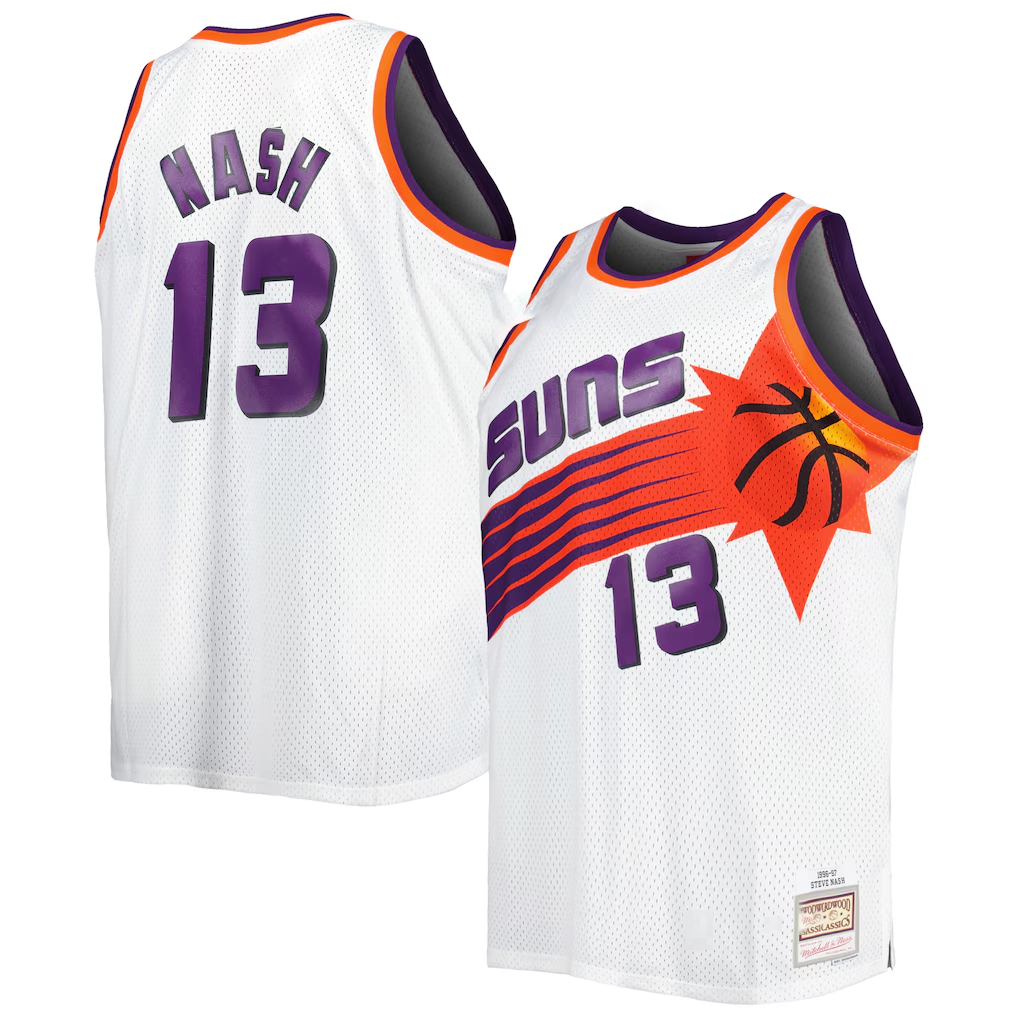 MATTH P.Sunss #13 Steve Nash Mitchell & Ness White Big & Tall Hardwood Classics 1996-1997 Swingman Jerseys