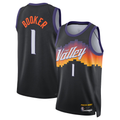 MATTH P.Sunss #1 Devin Booker Black 2025-2026 Swingman Jerseys - City Edition