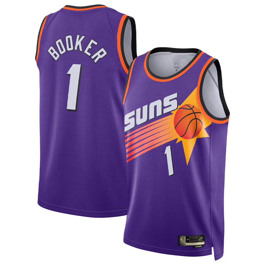 MATTH P.Sunss #1 Devin Booker Purple Swingman Jerseys - Classic Edition