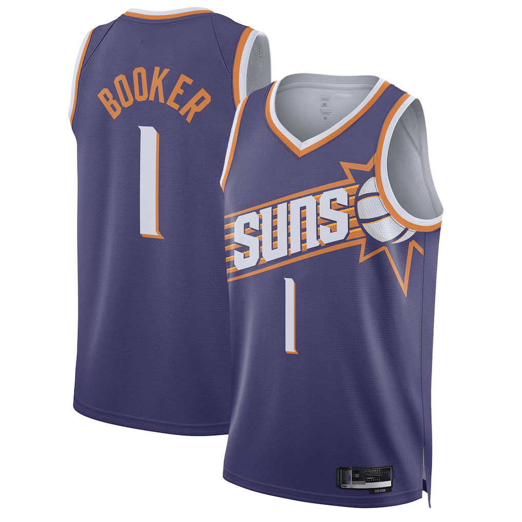 MATTH P.Sunss #1 Devin Booker Purple Swingman Jerseys - Icon Edition
