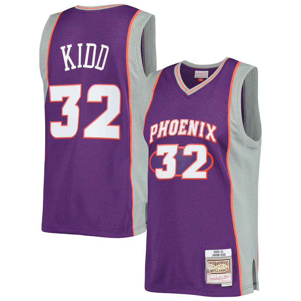 MATTH P.Sunss #32 Jason Kidd Mitchell & Ness Purple Big & Tall Hardwood Classics 2000-2001 Swingman Jerseys