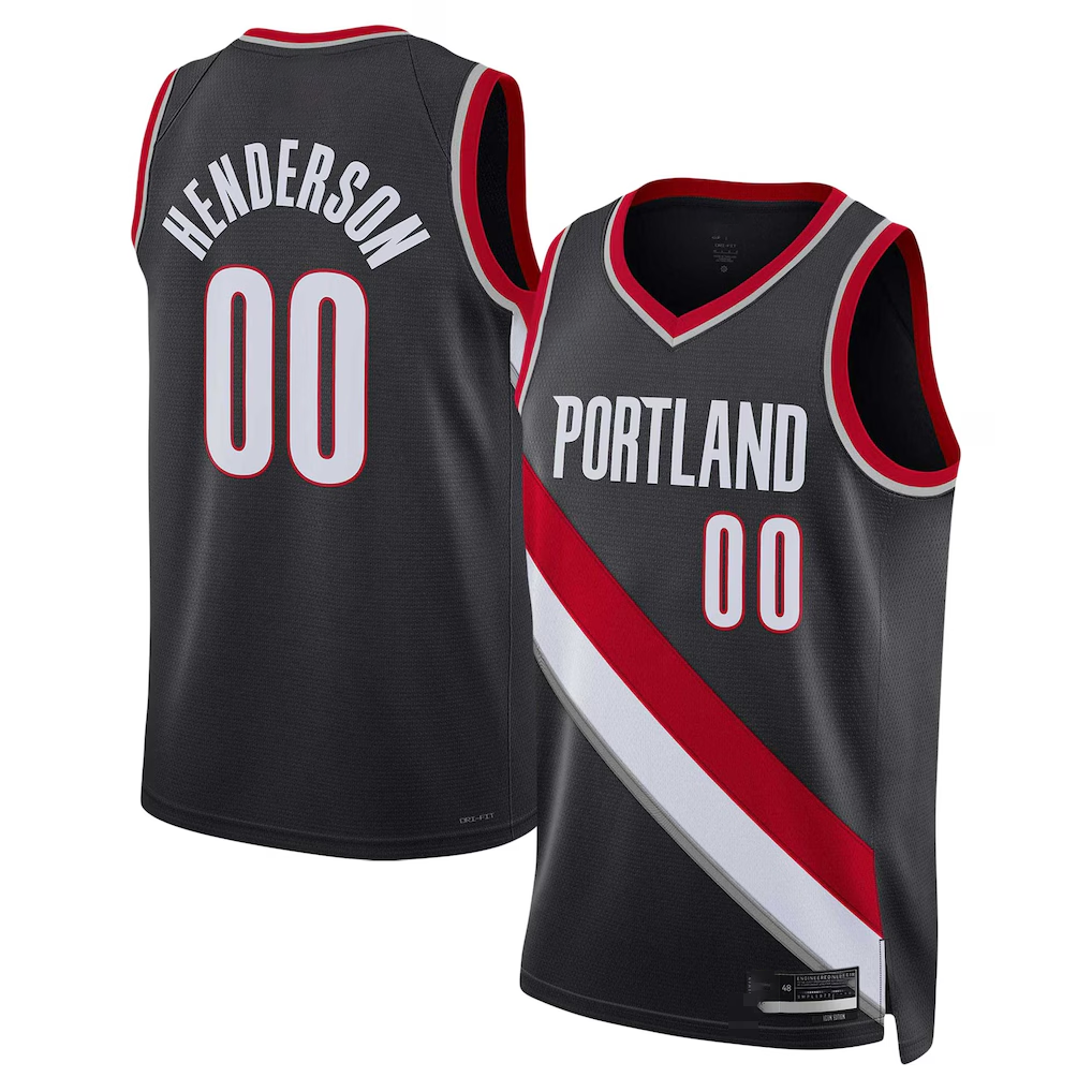MATTH PT.Blazers #00 Scoot Henderson Black 2023 NBA Draft Swingman Jerseys - Icon Edition