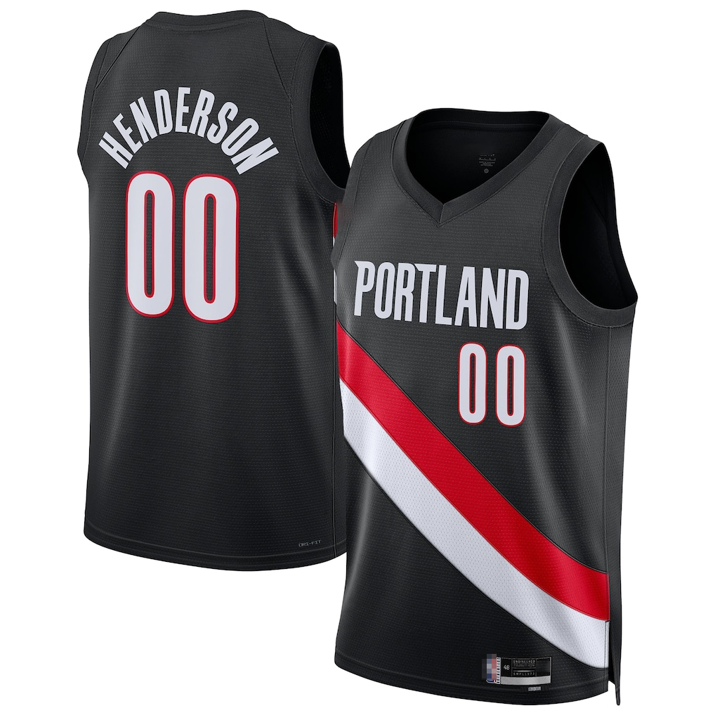 MATTH PT.Blazers #00 Scoot Henderson Black Swingman Jerseys - Icon Edition