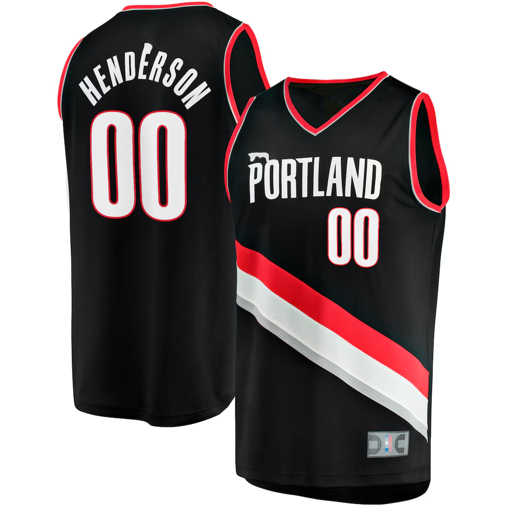 MATTH PT.Blazers #00 Scoot Henderson Fanatics Black Fast Break Replica Jerseys - Icon Edition