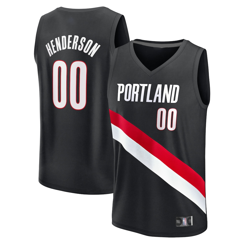 MATTH PT.Blazers #00 Scoot Henderson Fanatics Black Fast Break Replica Jerseys - Icon Edition